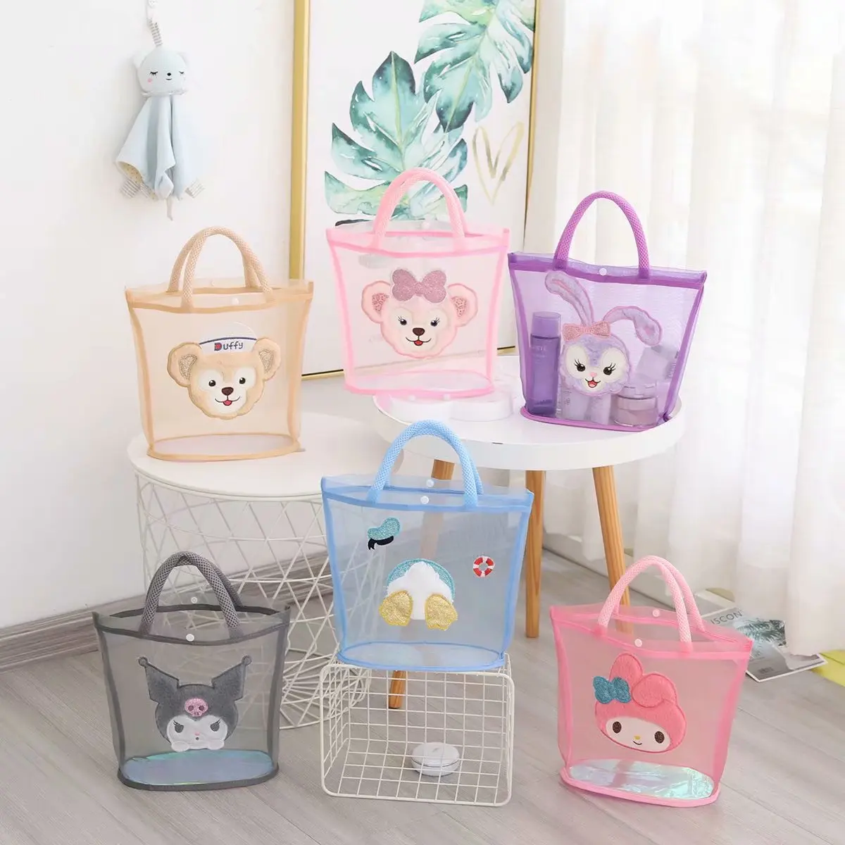 

Custom Cartoon women's bag pattern waterproof beach bags for packaging