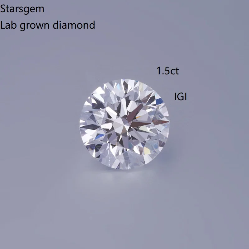 

starsgem hpht cvd wholesale loose synthetic white color round shape lab grown diamonds sale in stock