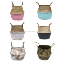 

Amazon hot sale changeabled Woven Seagrass Belly Basket for Storage Plant Pot Basket and Laundry, Picnic and Grocery Basket