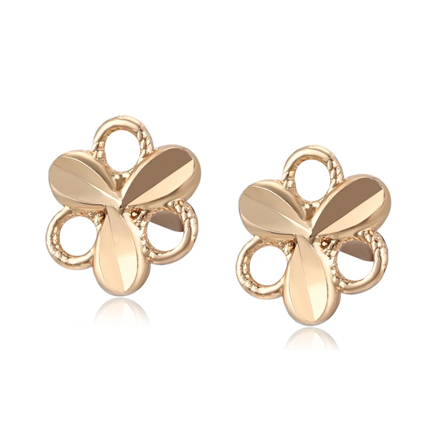 

99468 xuping fashion 18K gold color copper alloy hollow flower shape stud earring for women
