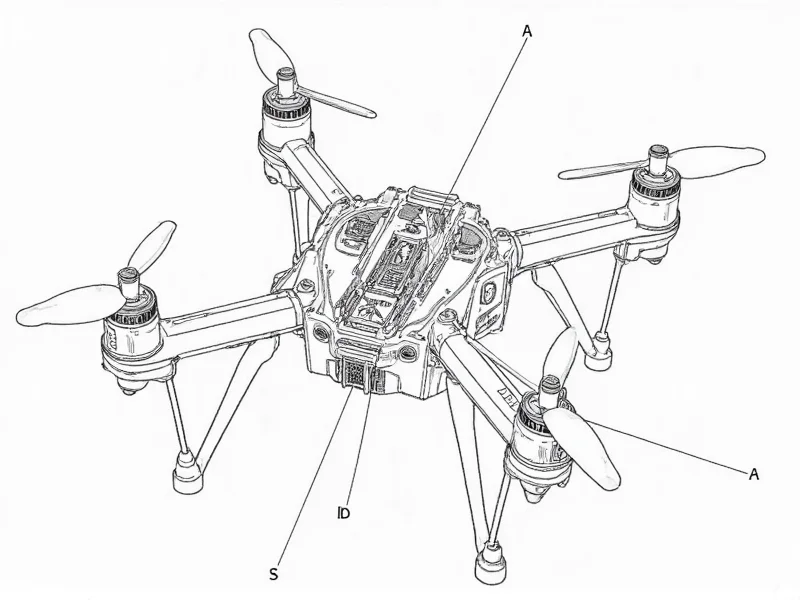 Labeled drone component diagram for DIY assembly