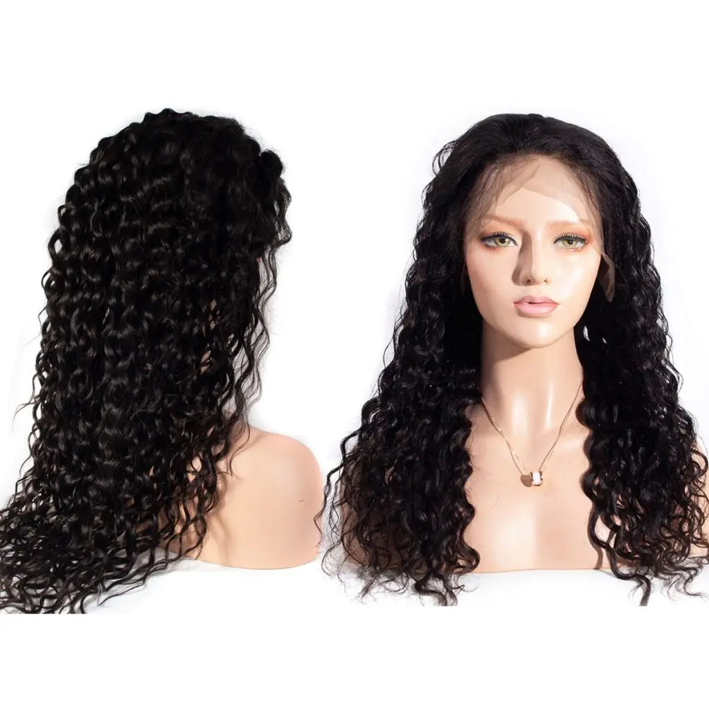 

Ready to ship 13x6 Water Wave 150% Density 30 inch brazilian Human Hair vendor pre pluck HD transparent Lace front frontal Wig