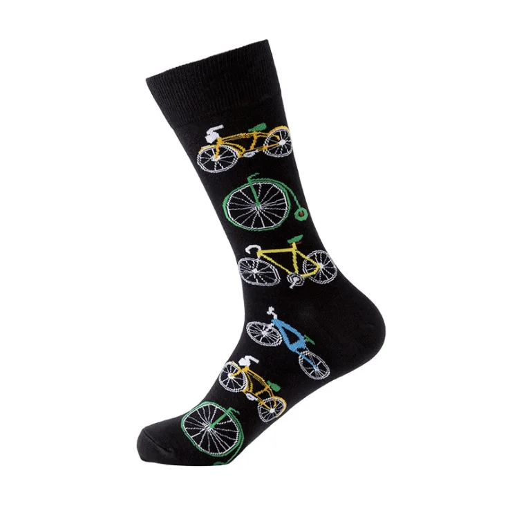 

Men's bicycle Combed Cotton crew Socks mens Classics Novelty bicycle clothes socks