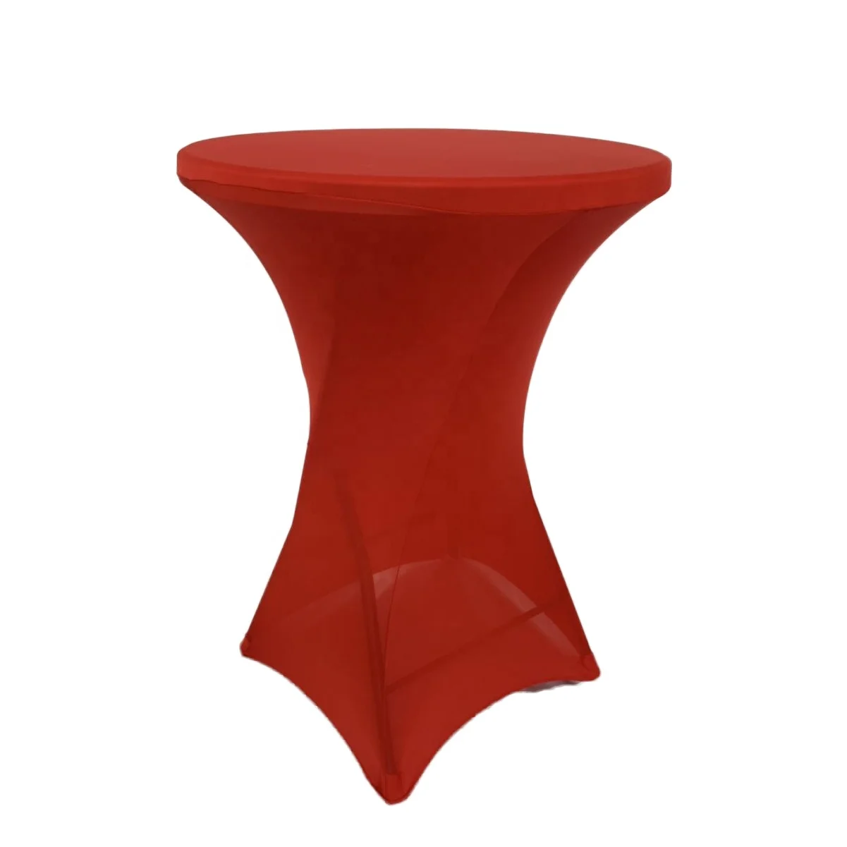 Premium Round Bistro Spandex Table Cloth Four Way Stretch Cocktail Table Covers