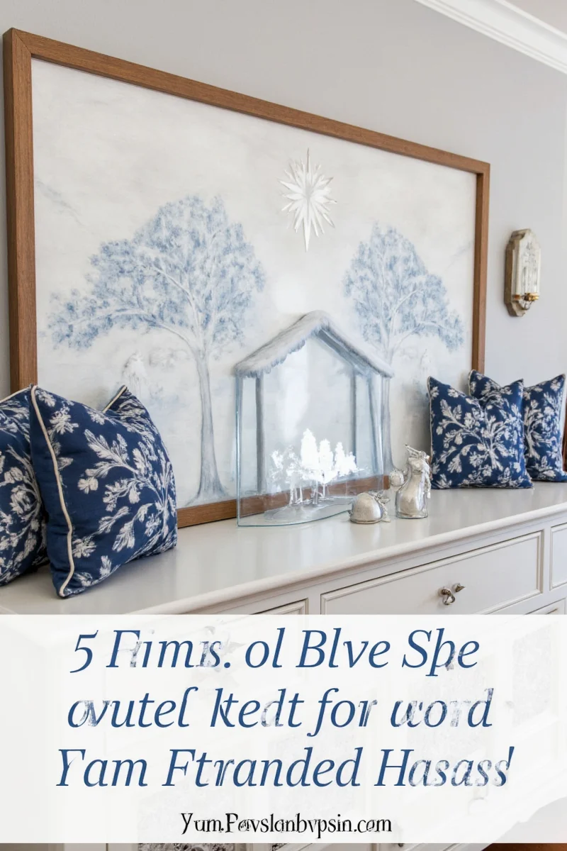 5 practical tips for styling a blue and white nativity scene in your family friendly home decor