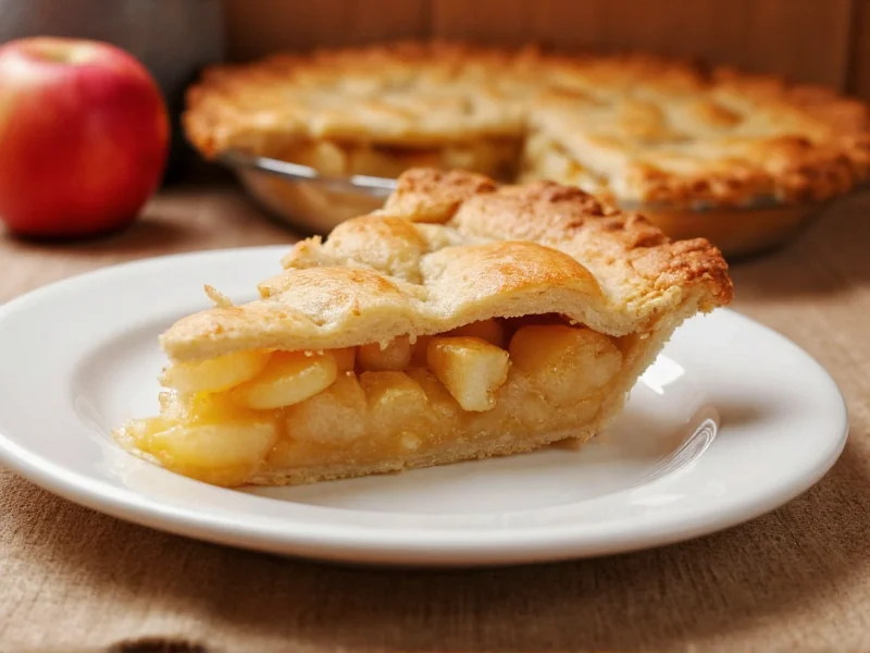 Perfect slice of homemade apple pie with flaky crust