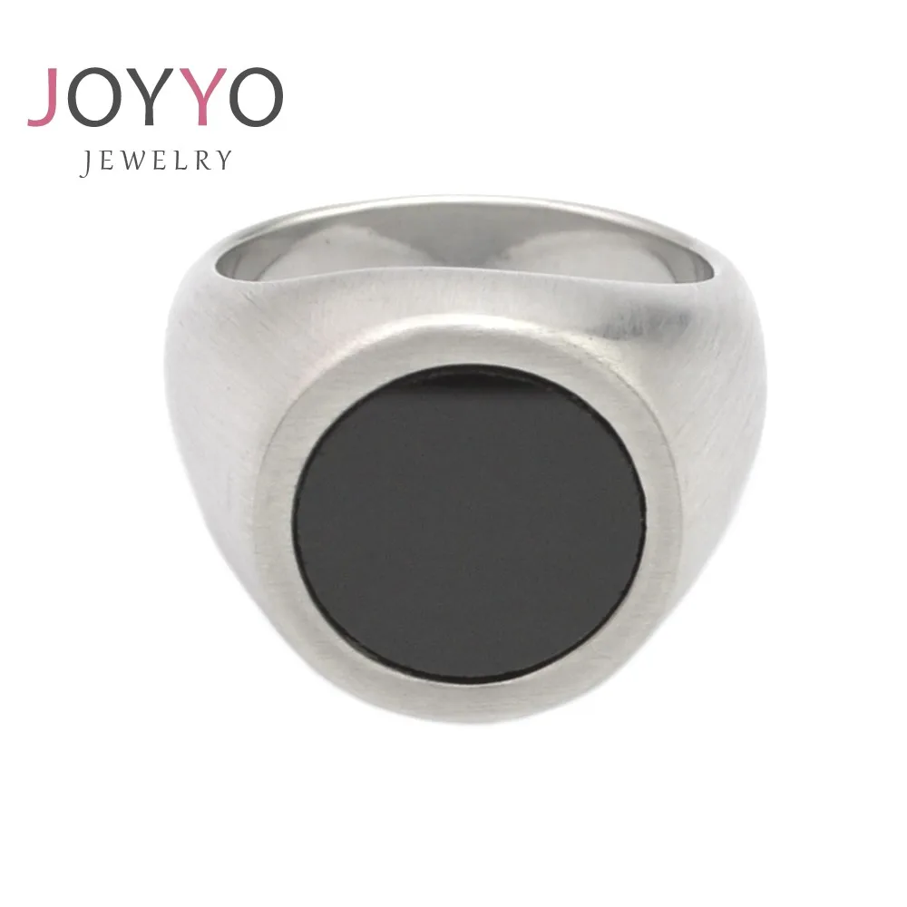 

Custom jewelry stainless steel round ring blank signet simple rings for men