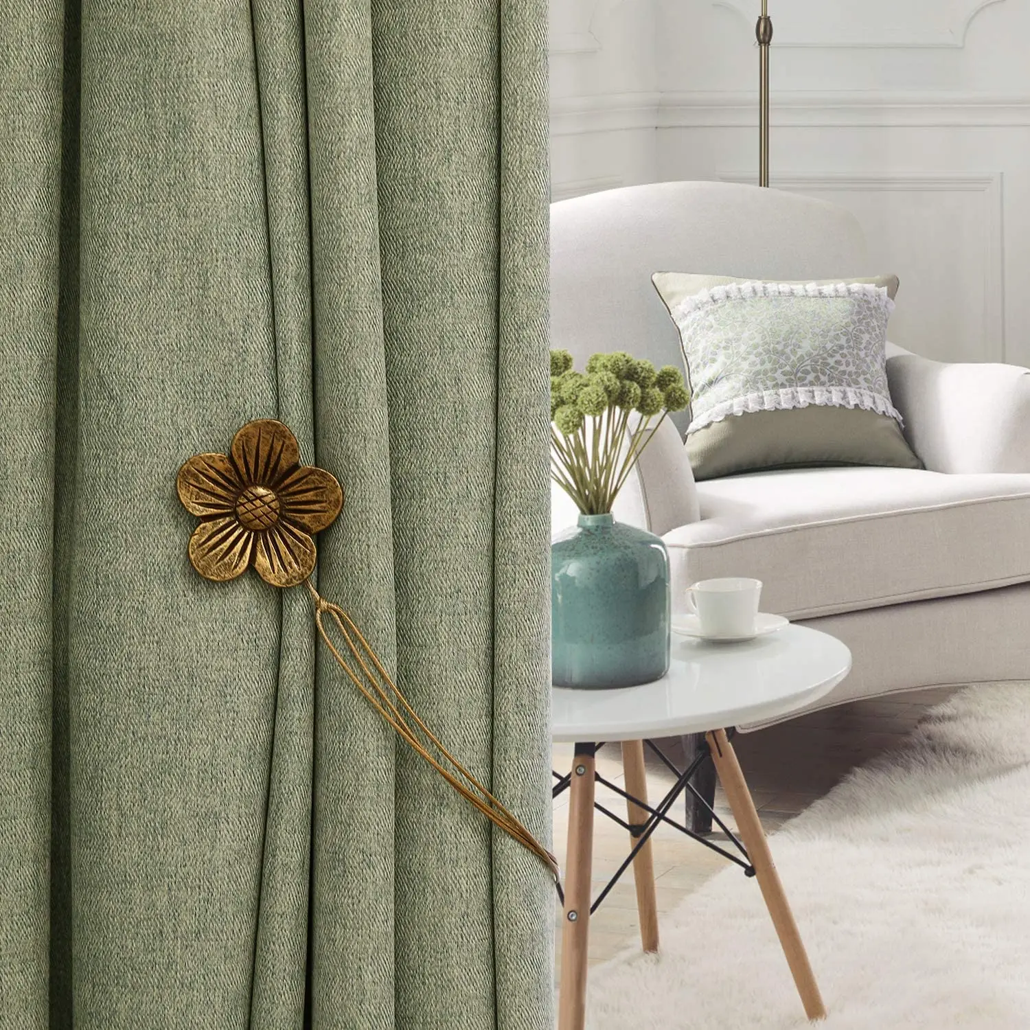

Magnetic Curtain Tieback Resin Flower Curtain Drapery Holdback Window Curtain Decorative Buckle Holder, Customized
