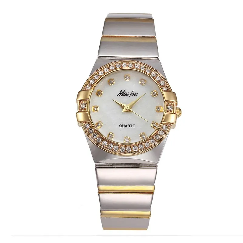 

Best quality popular quartz stainless steel diamond lady watches for women, 4 colors