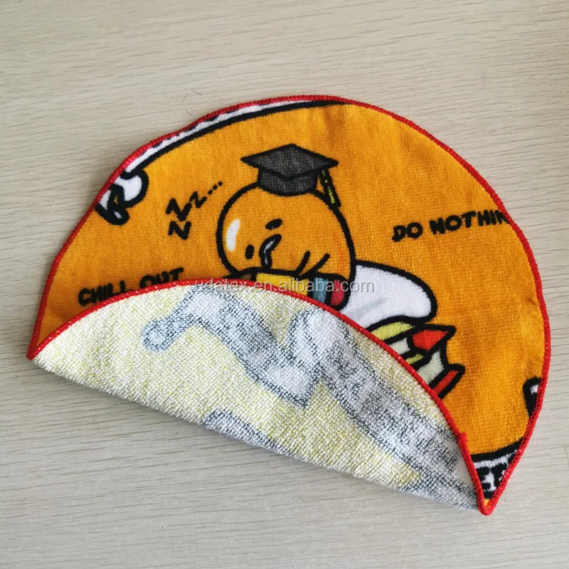 100% cotton reactive digital printing small lovely round face hand towel handkerchief towel for kids