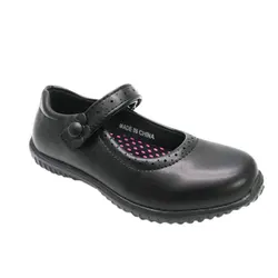 Kids Black School Shoes Uniform Mary Jane With Cla