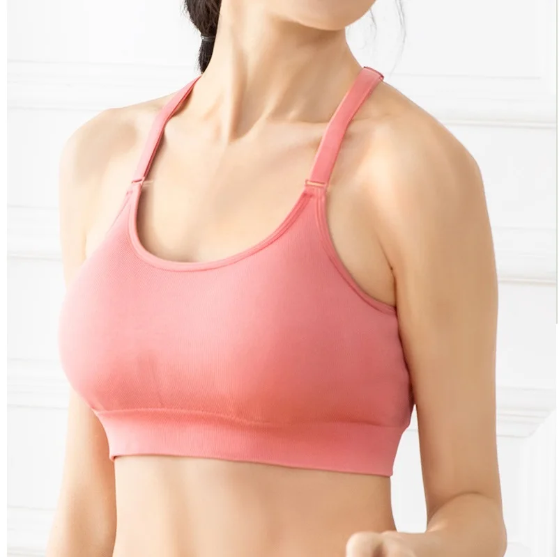 

Activewear Running Workout Clothes For Ladies Wholesale Fitness Bra Breathable Mesh Sports Bra Spandex Womens Workout Tank Tops, As shown