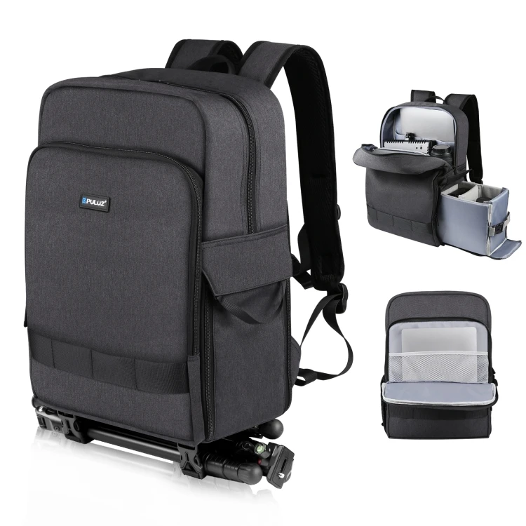 

Factory Supply PULUZ Outdoor Portable Camera Dual Shoulders Backpack Laptop Bag Photography Crossbody Waterproof Camera Bag