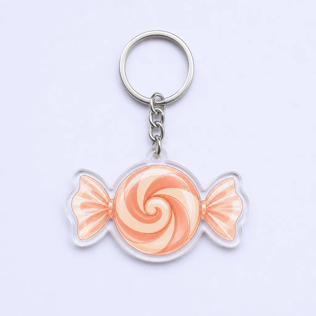Peach Swirl Candy Keychain