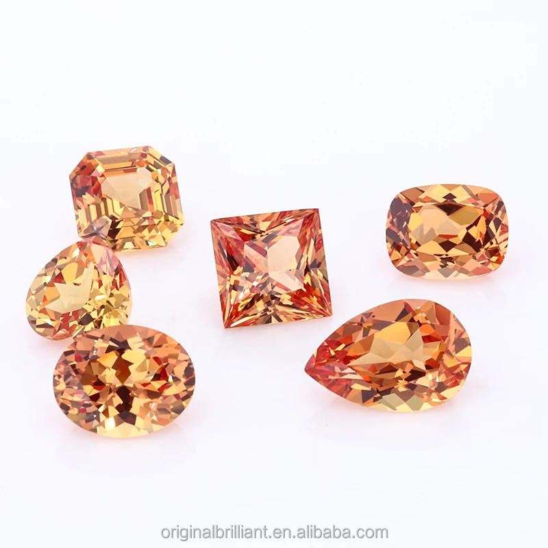 Stasgum Wholesale Price Synthetic Gemstone Fine Shape Orange Vivid Color Lab Grown Stone for Jewelry Making Loose Gem
