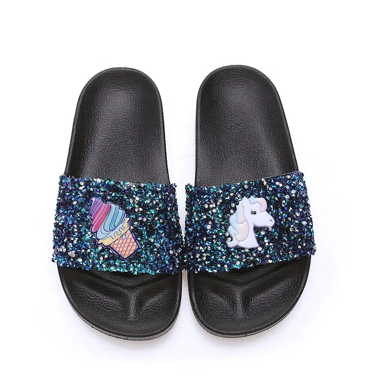

House Anti-slip Girlsboys Shoes Unicorn Kids Slides Slippers women shoes and bag match Girls Boys Outdoor unicornShoes, As picture or customized color