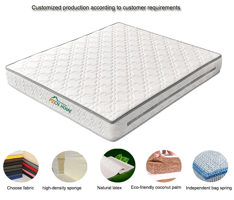 Luxurious latex foam sponge comfort zone thin 3d mattress with zipper