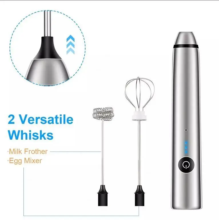 

handheld battery coffee frother ,NAY5s Latte Rechargeable Hand-Held Beverage Whisk/Milk Frother, White/black/silver