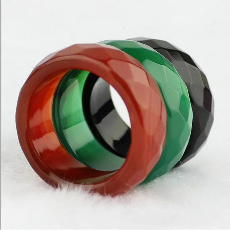 

Popular Colourful Popular Round Circle Resin Jade Amber Rings Jewelry