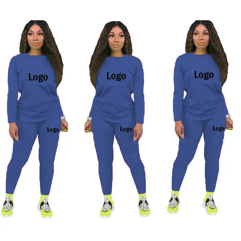 

Autumn Winter New Style Fashion Casual Long Sleeves Slim Jogging SweatPants Sportswear Female Tight Sport Suits Two Piece Set, Blue, white, black, pink,red, green, yellow