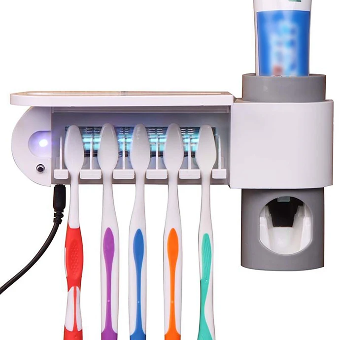 

family portable wall mounted electric sterilization uv light smart toothbrush storage sanitizer sterilizer for toothbrush