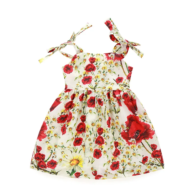 

Children Summer Natural Organic 100% Cotton Flower Girl Dress Little Girl Clothes
