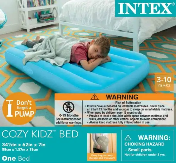 Intex 66803 Air Bed Mattress Inflatable Airbed For Kids Travel Baby Bed