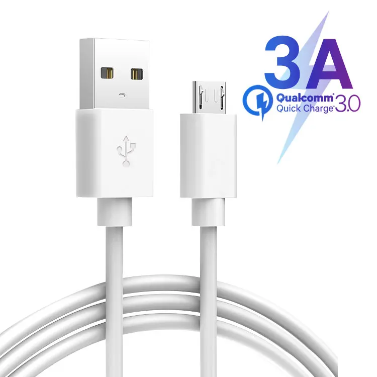 

White Black 3A Micro Type C Date Cable, for Samsung J7 Note20 Micro USB C Fast Charging Data Line for Huawei USB Charger Cable