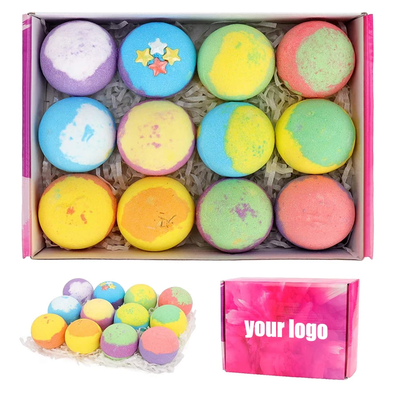 

Good Price OEM Custom Packing Gift Set Natural Organic Rainbow Fizzy Essential Oil Dounut Bath Bombs, Colorful