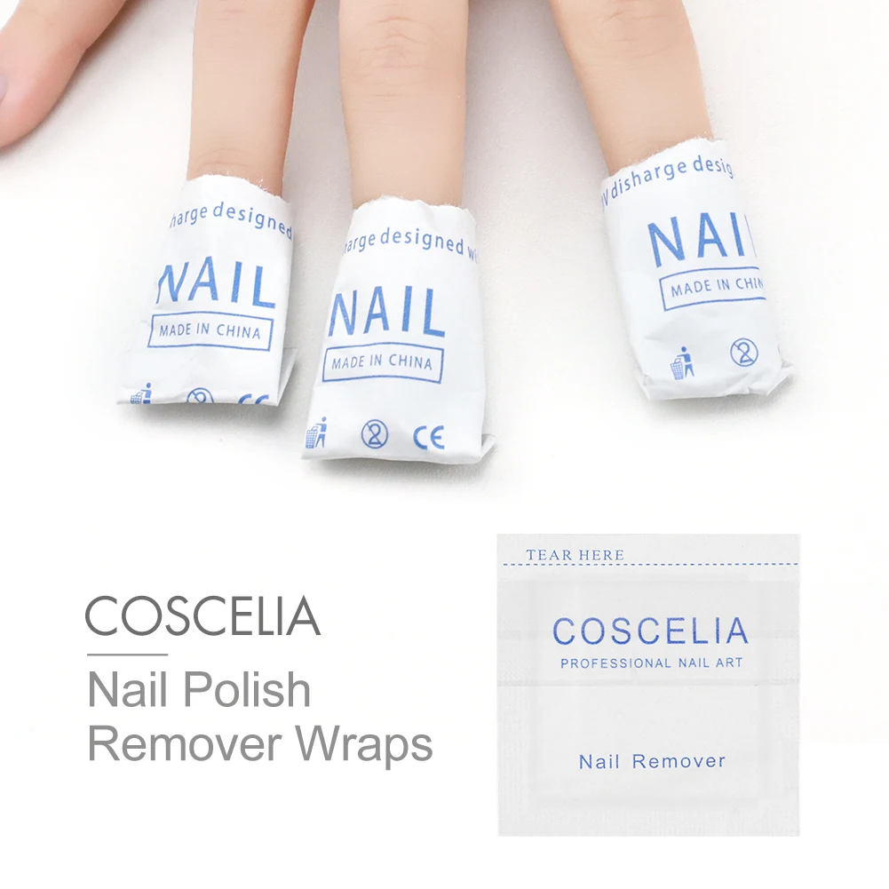 

COSCELIA Hot Sale Nail Polish Remover Pads Wet Wraps Wipe Pads Nail Art Tools Factory Wholesale 200/100/50 pcs OEM Logo