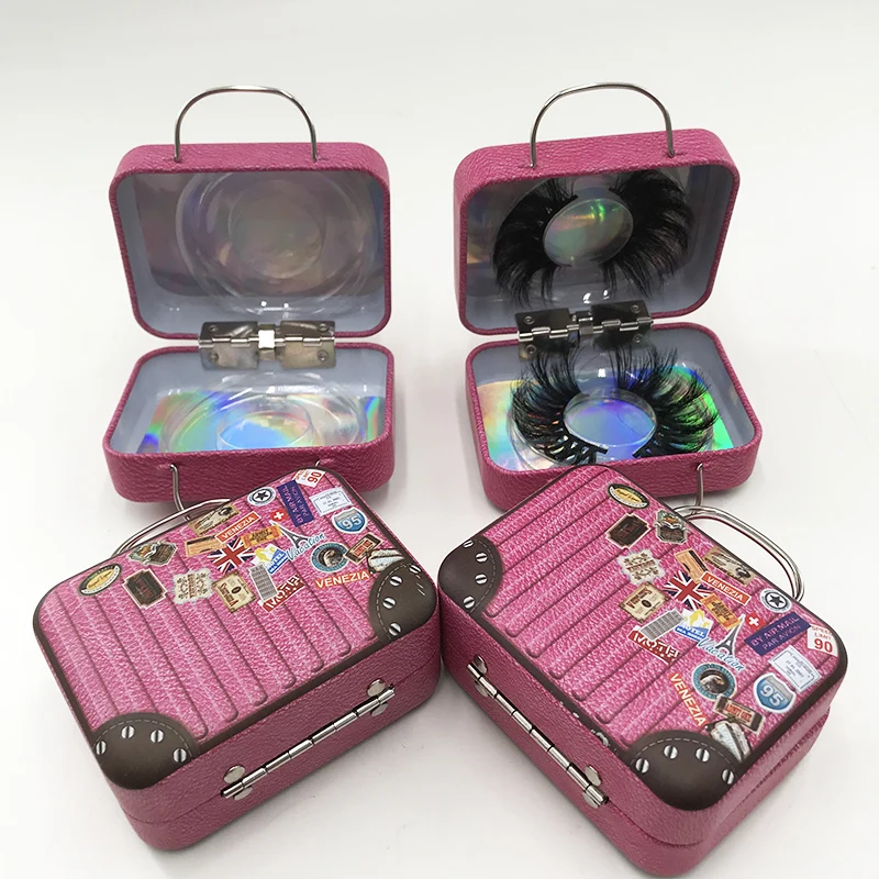 

Wholesale new custom packing suitcase lash box hot product 3d 25mm mink eyelash vendor