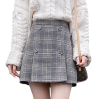 

CL0998A high waist plaid skirts women mini skirt woolen wrap skirts