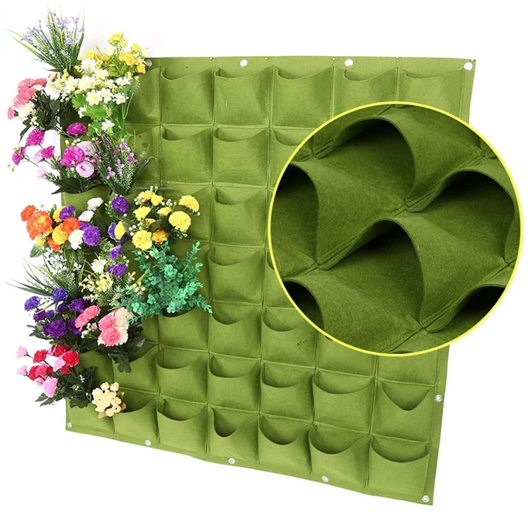 

Skyplant Multi-Pockets Outdoor Felt Vertical Plant Bag Multi Pockets Indoor, Black, green, tan or custom