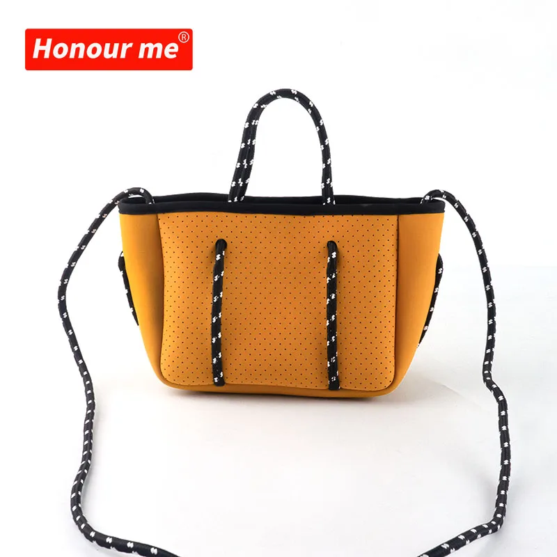 

2020 Beach bag ladies perforated neoprene bags private label neoprene crossbody bag, Sample or customized