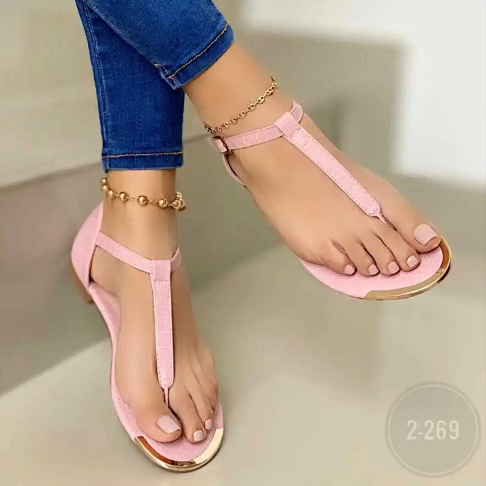

PDEP 2021new style fanshion summer flat flip-flop  metal casual sandals womens sandals slippers, Black,white,pink