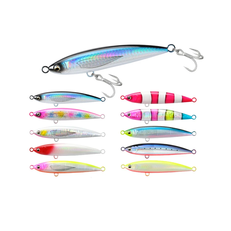 Newbility 160mm 60g 3D Lure Eyes Floating Pencil Lure Artificial Swim Bait Topwater Sea Bass Pike Hard Body Fishing Lure