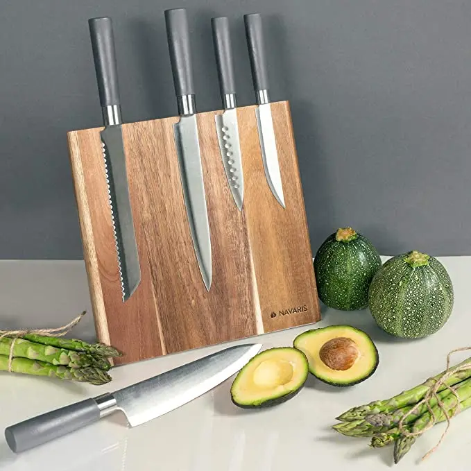 

Customizable solid wood kitchen functional magnetic knife holder/free engraving LOGO/Powerful Magnetic Knife Holder for Kitchen, Customized color