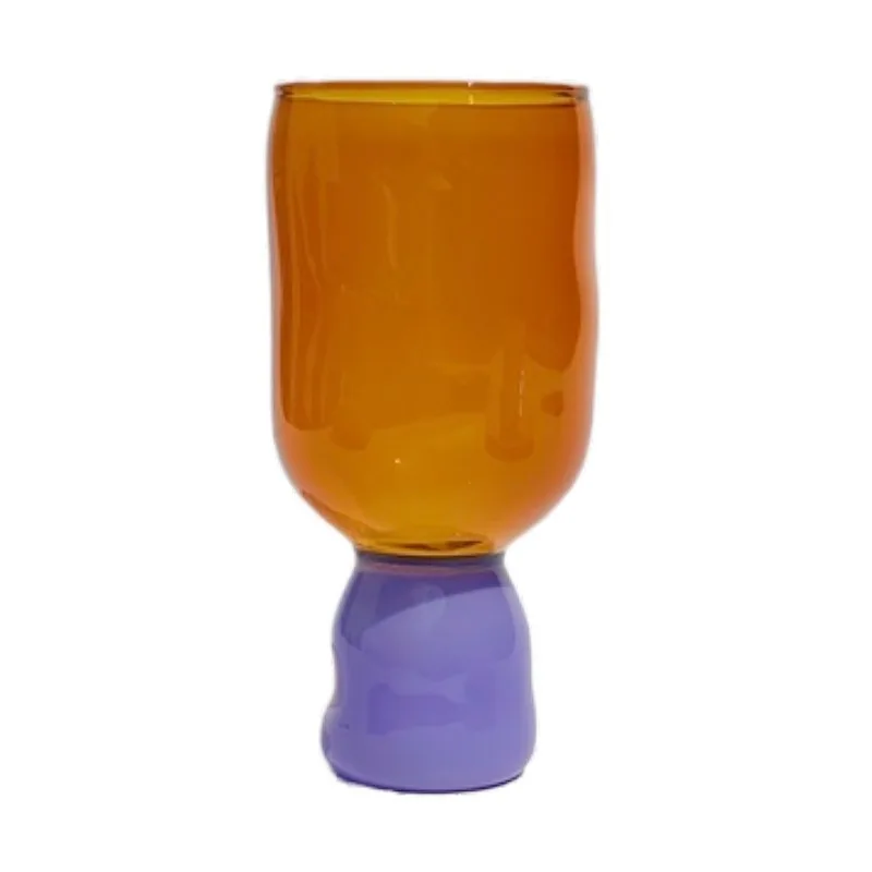 

Custom Made Colored Borosilicate Irregular Shaped Glass Mugs Expresso Cups for Wine Juice Drinking, Amber/grey/pink/clear
