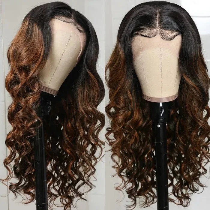 

Premier 100% Human Hair HD Lace Front Wigs Balayage wigs with Body Wave for Women