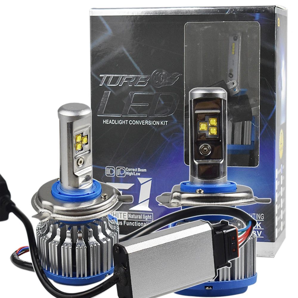 T1 Turbo H7 Cree LED Headlight 4000LM Bulbs 8-48V 6500K Car Auto Lamps Headlight