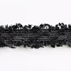 Wholesale bullion thread knitted black polyester ribbon with eyelash border
