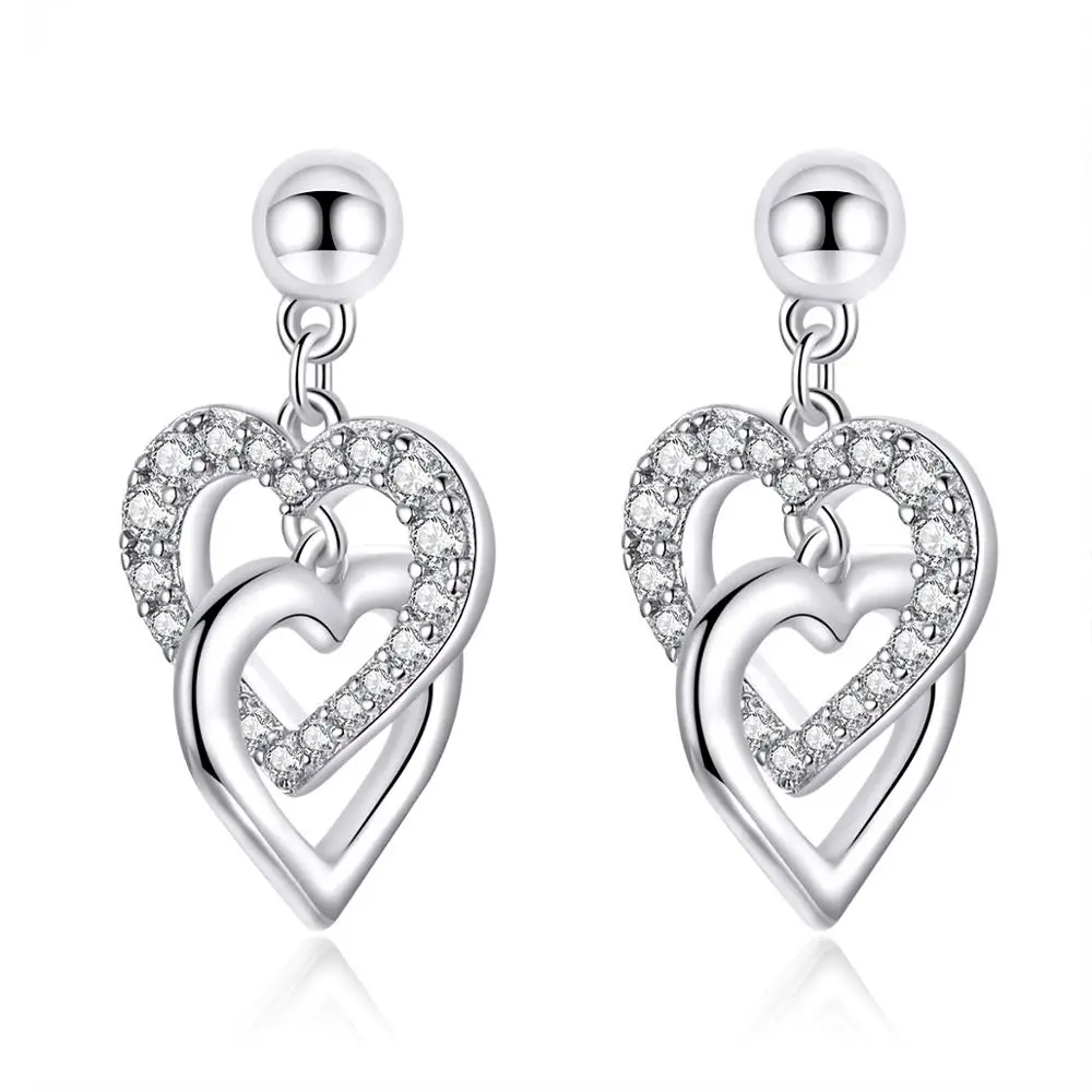 

New Arrival Double Cross Heart Dangle Earrings