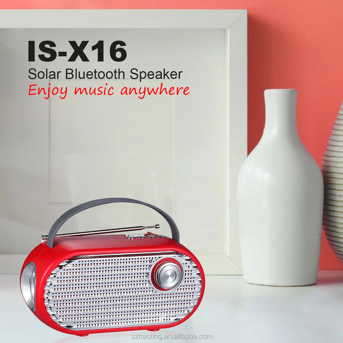 IS-X16 portable mini speaker with fm radio wireless solar player with LED Lamp Emergency Mini speakers audio system sound - ANKUX.COM
