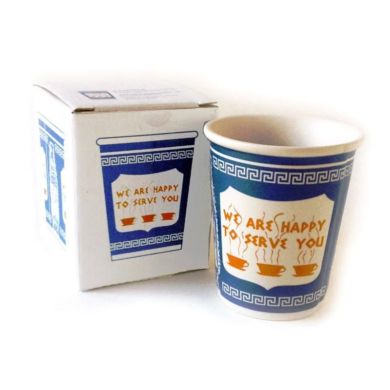 

We are happy to serve you New York iconic paper cup shaped ceramic coffee milk cup without handle, 1 color