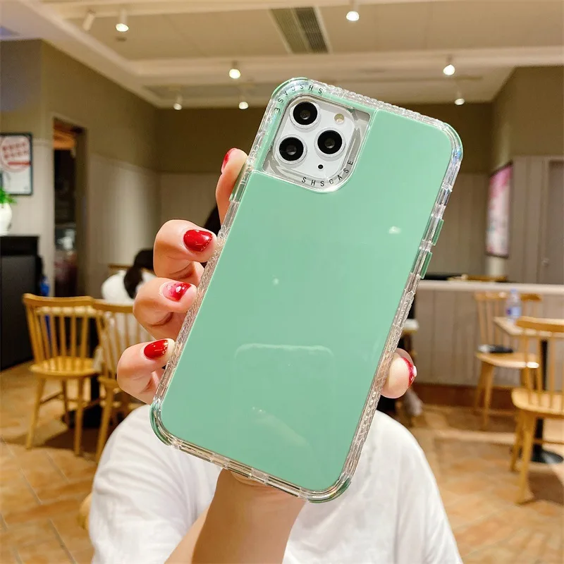 

for IPhone 12/11 Candy Color Acrylic TPUPC for IPhone Xs max Mobile Phone Case