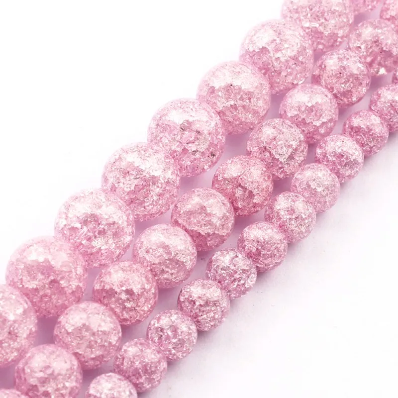 

Wholesale 6/8/10MM Light Purple Cracked Quartz Stone Round Beads For Bracelet Necklace Diy