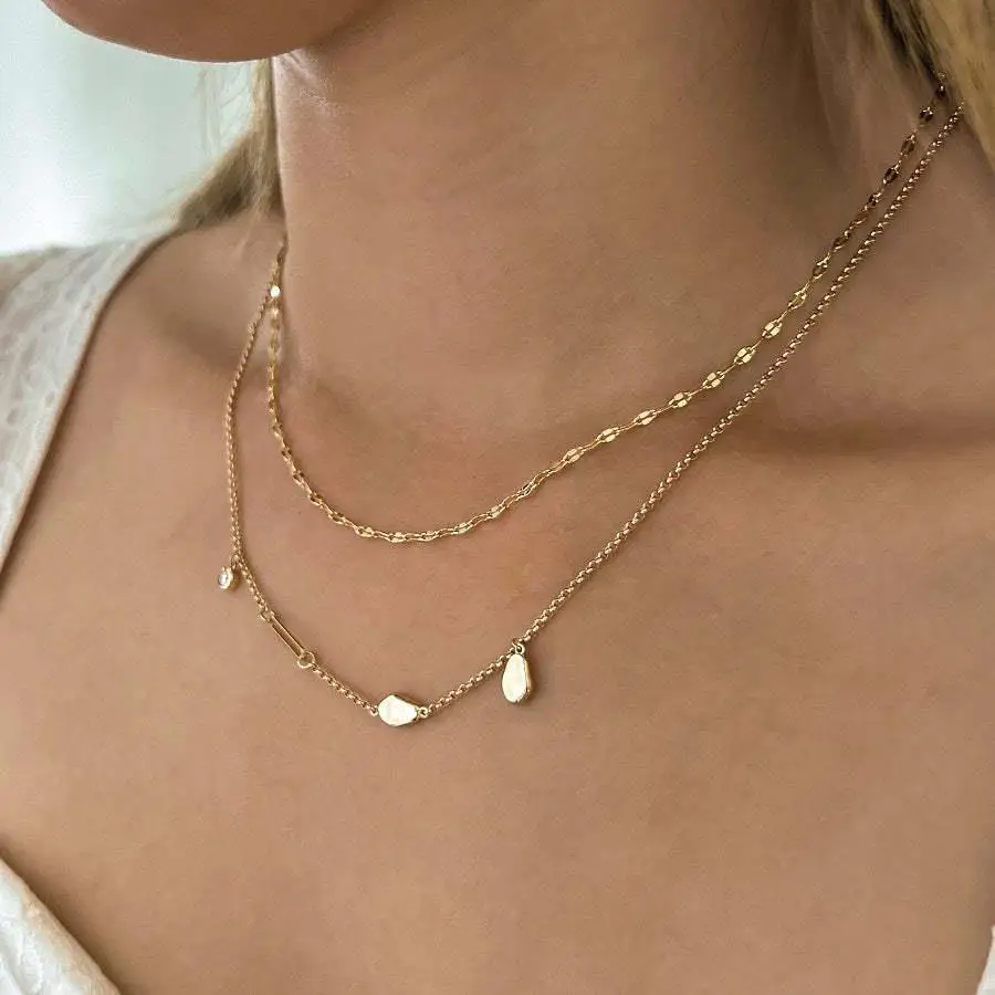 

Joolim Jewelry 18K Gold Plated Shiny Lips Linked Necklace Stainless Steel Jewelry Wholesale 2MM