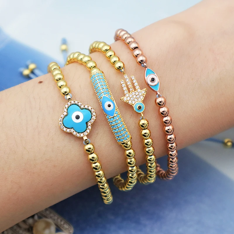 

New shop discount GOOD QUALITY New trendy fashion women jewelry 18K gold plated adjustable charm evil eyes bracelet, Rhodium