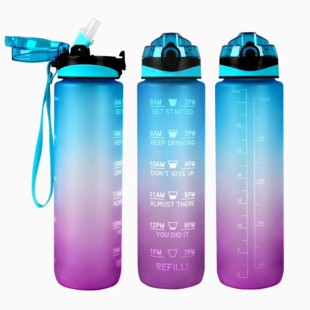 

Custom 32oz Reusable Sports Gym Water Bottle 1000ml Bpa Free Motivational Water Bottle With Time Marker