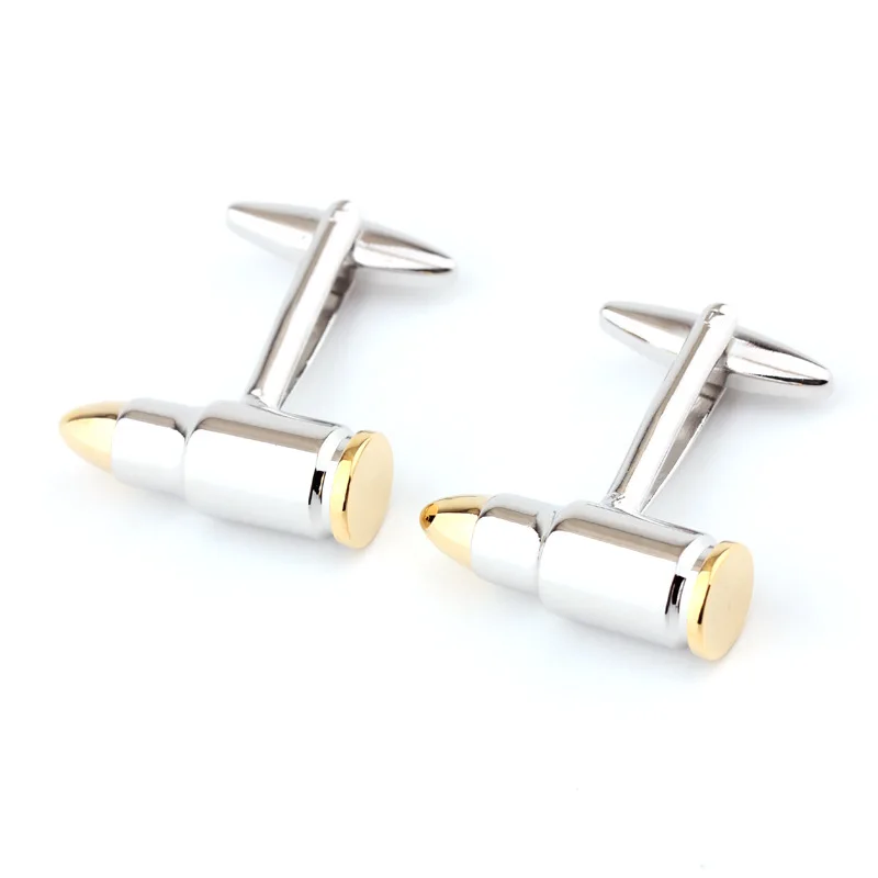 

New Arrived Eco-Friendly Button High Quality Luxury Copper Alloy Metal Bullet Jewelry Cufflinks Cuff Links For Mens Shirt